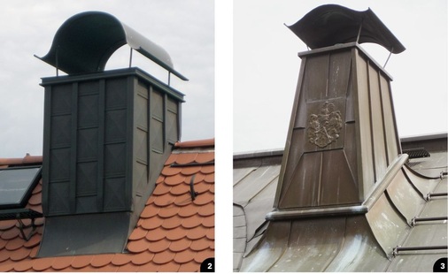 2 Eine Augenweide ist diese kleinformatige Kupfer-Bekleidung von Klempnermeister Bernd Kempe3 Kupferschönheit mit Klempnerwappen