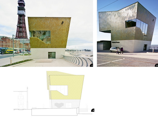 1 Einzigartig und ästhetisch wirken die Polyspektralfarben an der Metallfassade des Festival House...2 ... in Abhängigkeit von Umgebungslicht und Blickwinkel3 Entwurf des Londoner Büros dRMM