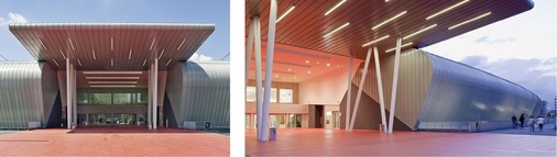 Die imposante Fassade des neuen Stadions wurde mit zinkgrauem Farbaluminium der Marke Prefalz bekleidet