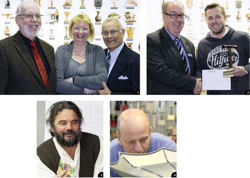 1 Firedhelm Hesse, Annette Haselbach (BAUMETALLAnzeigenverkauf) und Kurt Kraes bei der Preisübergabe2 Walter Müntener gratuliert Sebastian Stuber3 Berthold Zürn ... 4 ... und Volker Reinhardt bei der Jurysitzung