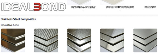 <p>
 Edelstahl-Verbundplatten sind in unterschiedlichsten Oberflächen lieferbar
</p>