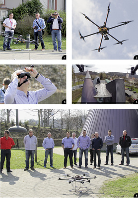 

1


Martin Buck (Mitte) beobachtet Frank Preuss´ Drohnenstart ohne, Norbert Heinzlmeier mit Videobrille




2


Elegant schwebt die Fotodrohne in den Karlstädter Himmel 




3


Georg Lummel hatte den Durchblick und sah das Dach des Museums per Videobrille aus der Vogelperspektive




4


Blick aufs Dach! Wie Metallbedachungen zukünftig ohne den Einsatz von Leitern und Gerüsten inspiziert werden können, veranschaulichte Drohnenpilot Frank Preuss (Maurer & Kaupp GmbH & Co Kg). Das Video des Überfluges ist im Internet abrufbar




5


Perfekte Landung – informative Tagung: Die Mitglieder des BAUMETALL-Treffs sind sehrzufrieden
