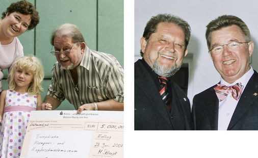 
Gemeinsam mit Alois Schechtl (r.) setzte Heinz Lummel sich tatkräftig für Aufbau und Finanzierung des Klempnermuseums ein
