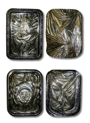 
Manchmal verformt Olaf Grelck sogar polierte Metalltabletts aus seiner Küche
