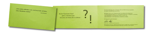 Marketing-Trick: Mit dieser schlichten Einladung lockten Martin Schaaf und Mark Holzwarth zahlreiche Neugierige in ihre Werkstatt
