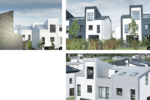 

1


Gelungenes Gebäude-Ensemble




2


Spiegelbildlich angeordnet 




3


Dachplatten und Großrauten schützen Dächer und Fassaden zuverlässig 
