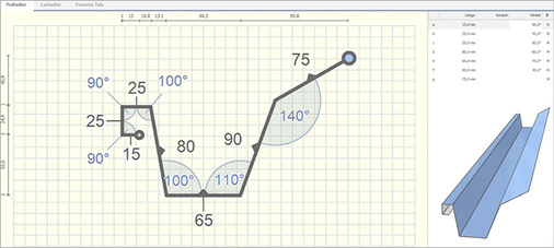 Das Zeichnen des Kantteils ist unkompliziert
