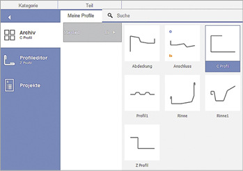 
Ein Profil-Archiv steht ebenso zur Verfügung ... 
