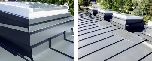 
Nach der Sanierung überzeugt das Dach mit perfekten und in Klempnertechnik ausgeführten Anschlüssen
