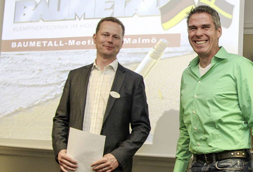 Haben Spaß: Torbjörn Johansson vom schwedischen Klempnerverband und Andreas Buck
