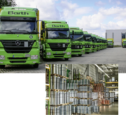 
Zahlreiche Kleincoils warten auf den Versand durch die hauseigene Lkw-Flotte
