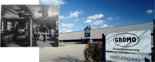 
Die historische Grömo-Fertigung im direkten Vergleich mit dem heutigen Firmengelände
