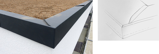 

4


Das ausgeklinkte Blendenprofil wird ohne Werkzeugeinsatz von Hand 90° gebogen und dann wie ein herkömmlicher Winkelfalz verfalzt
