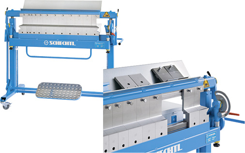 Die UK 100 ist der Klassiker unter den Schechtl- Segmentbiegemaschinen. Diese Version verfügt über ein praktisches Ablagefach zum Parken einzelner Segmente
