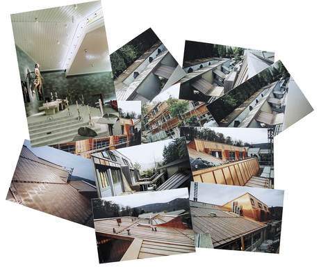 
Innen herrschen Alu-Paneele und außen Falzscharen sowie Paneele aus Kupfer vor
