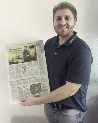 Sebastian Kempf weiß ebenfalls, wie es geht! Die Regionalpresse berichtete über sein Meisterstück
