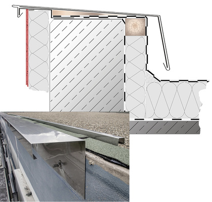 
Stark, schlank und sturmsicher: Vorstoß- und Halteprofile können flexibel eingesetzt werden. Außerdem schützen sie WDVS-Systeme während der Bauzeit und erlauben die Montage der Attikaabdeckung als finales Element. Achtung: Wärmebrücken sollten konstruktiv vermieden werden 
