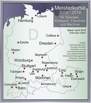 <p>Beim Angebot an Meisterkursen besteht ein regionales Gefälle zwischen dem Süden und dem Norden Deutschlands</p>

<p>&nbsp;</p> - © Spenglermeisterschule München / Henry Rasch