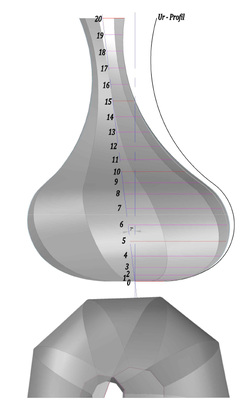 
Modell geschnitten sowie als Draufsicht
