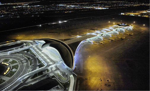 
Terminal und Gates sind nachts und aus der Vogelperspektive noch faszinierender

