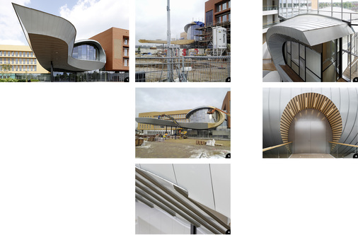 

1


Von vorne gesehen: Die Spitze des wehenden Schals leitet die Besucher in den Eingangsbereich 




2


Die Umhüllung wurde als Kalt- und als Warmdachkonstruktion ausgeführt




3


Für die Formgebung wurden Doppel-T-Träger mit Leimholzbindern kombiniert




4


Ausführungsdetail im Innenbereich




5


Die Falze laufen in einer durchgehenden Linie um den gebogenen Baukörper herum




6


Der Zugang zum Ratssaal erfolgt im Obergeschoss über zwei Brücken
