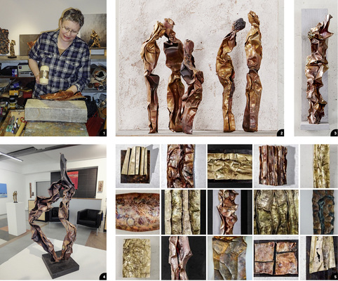 

1


Manuela Geugelin übernimmt die künstlerische Leitung des BAUMETALL-Workshops „Kreative Kupferwerkstatt“




2


Flüchtige-Begegnung-2000-Kupfer-Holz (46 x 40 cm) Manuela Geugelin – Metallkunst



