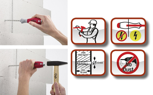 
Mit dem neuen Dübellochschläger von Wiha können Dübel eingebracht werden, ohne zu bohren – und ohne Stromschlaggefahr



