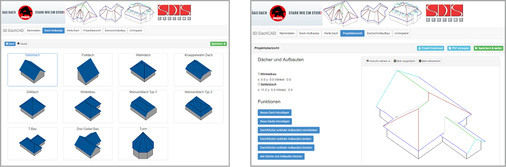 
Unterschiedliche Dachformnen lassen sich einfach und genau mit dem Handy oder am PC erfassen 
