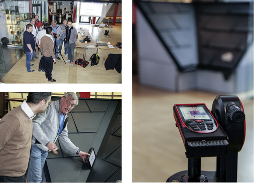 
Thomas Zapf erklärt die Funktionsweise des Laserdistanzmessgeräts Leica Disto S910
