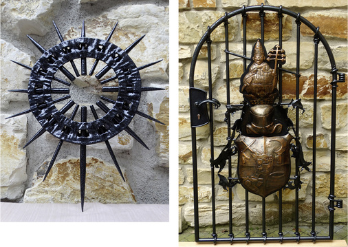 
Jedes Stück ein Unikat: Strahlenkranz und Tor mit Familienwappen
