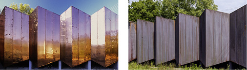 
Musikprobensaal in Thannhausen nach Fertigstellung 2002 und nach fortgeschrittener Oxidation



