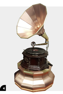 <p>Grammophon, 12-teilig, Cu</p> - © Wettbewerbsteilnehmer  für BAUMETALL