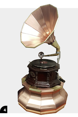 Grammophon, 12-teilig, Cu

