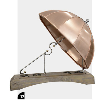 Schirm, 12-teilig, gedreht, Cu
