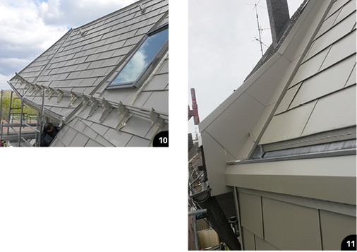 




10 


Dachlandschaft und Schneefangeinrichtung




11


Übergang vom Dach zur Fassade und Anschluss an Nachbargebäude
