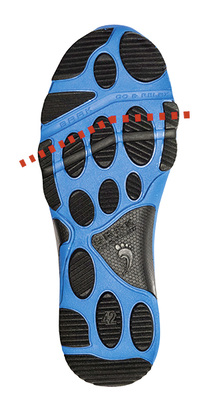 



Die Flexzone der „go & relax“-Sohle verfügt über spezielle Achsen im Vorfußbereich 
