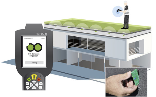 
Der HumID-Sensor ermöglicht das einfache Ablesen der Daten zur Feuchtigkeitssituation unter der Dachfläche



