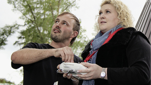 <p>
</p>

<p>
Frank Preuss und Margot Blamberger beim BAUMETALL-Workshop „Anfertigen von Luftaufnahmen“
</p> - © BAUMETALL

