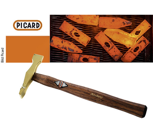 Picard verfügt über 160 Jahre Erfahrung in der Herstellung ergonomisch optimierter Hämmer. Ein Beispiel ist der goldene Meisterhammer
