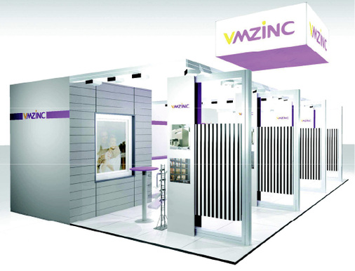 <p>
Der Messestand von VMZinc veranschaulicht Personalisierungsmöglichkeiten
</p>

<p>
</p> - © VM Zinc, Essen

