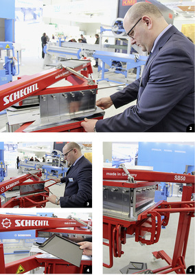 &nbsp;

2

Christoph Jakobs positioniert eine ausgeklinkte Platine

&nbsp;

&nbsp;

3

Der Biegevorgang ist schnell und präzise

&nbsp;

&nbsp;

4

Kein Zudrücken der Umschläge erforderlich

&nbsp;

&nbsp;

5

Die beiden Biegewangen können auch einzeln betätigt werden

&nbsp;
