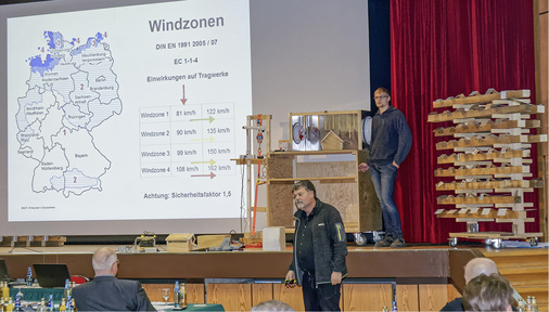 
Gemeinsam mit einem Meisterschüler führt Hans- Peter Rösch praktische Auszugsversuche durch 



