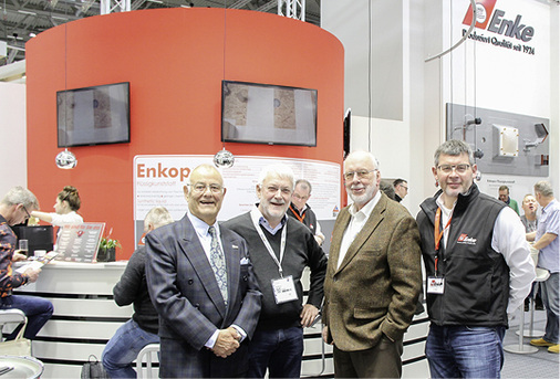 
Enke-Prokurist Klaus Stern (r.) freut sich über das Wiedersehen mit dem Alcan-Team a. D.: Kurt Kraes, Wulf Binder und Friedhelm Hesse



