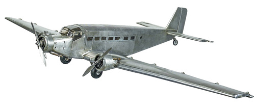 <p>
Diese 67 cm lange und ca. 6 kg schwere Ju 52 aus Aluminium gibt es beim Kunsthandel Lohmann
</p>

<p>
</p> - © www.kunsthandel-lohmann.de

