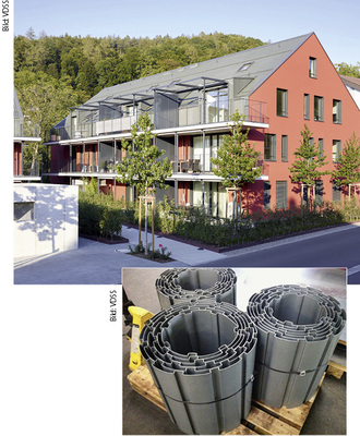 
Wohnhäuser, Schoop + Co. AG, Baden-DättwilMerlo Architekten, GebenstorfSystem Fural, Rheinzink PrePatina Schiefergrau
