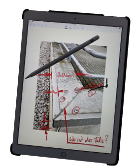 
Notizen und Anmerkungen zum Foto werden einfach mit dem digitalen Stift eingefügt



