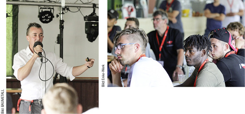 
Peter Trenkwalders (l.) Botschaft lautete: „Mach dein Ding und glaub an dich!“ Seine Zuhörer waren fasziniert
