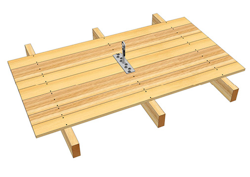 <p>
</p>

<p>
Anschlagpunkt zum Aufschrauben auf Holzbalken
</p> - © ST Quadrat Fall Protection S.A.

