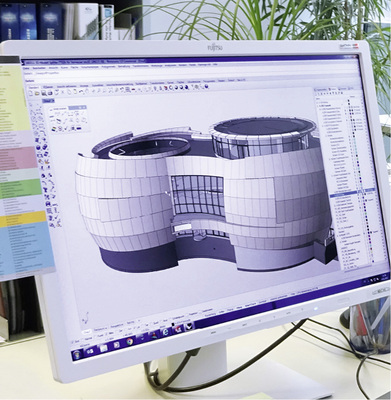 



Dank des parametrischen Planungsprozesses wurden die Fassadenelemente vollautomatisch hergestellt
