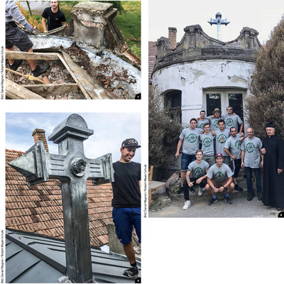 

1


Das völlig marode Dach wurde abgerissen und erhielt zunächst eine neue Unterkonstruktion




2


Die stolzen Klempner mit Pfarrer Peter vor der leider nicht mehr ganz so schönen Krone




3


Klempner können auch Ornamente: zum Beispiel ein koptisches Kreuz – schon fast ein Meisterstück!
